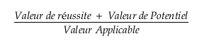 Equation de calcul du score