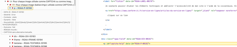 Illustration du positionnement de la ligne de test dans la page de code